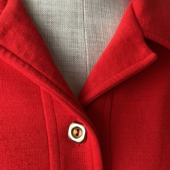 Vintage orange Tan Jay button up sweater jacket - Picture 3 of 10